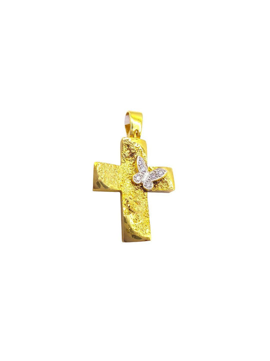 Velegrakis Damen Gold Kreuz 14K