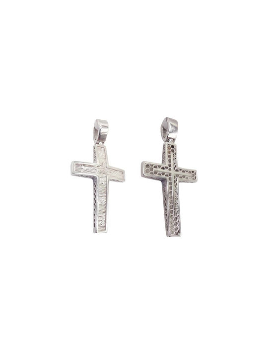 Velegrakis Herren Weißgold Kreuz 14K