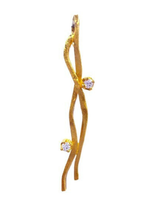 Velegrakis Gold Stone Charm with Zircon