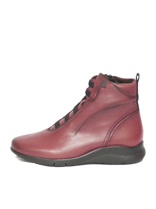 Ghete dama din piele Burgundy