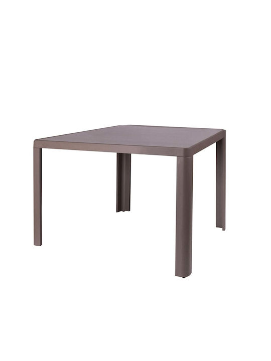 Square Table Dining Room Wooden with Aluminum Frame Grey 90x90x75cm