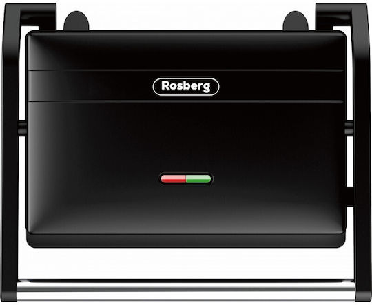Rosberg Τοστιέρα για 2 Τοστ 1300W Μαύρη
