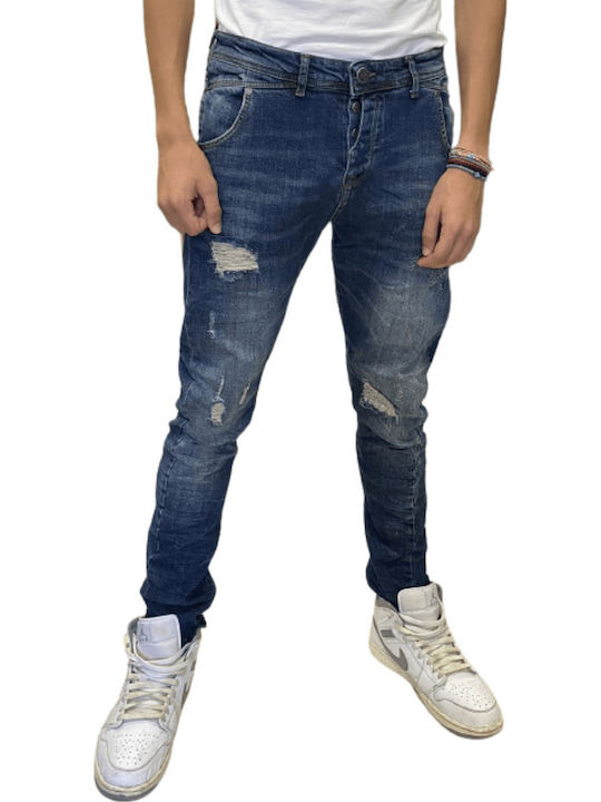 Men's Jeans Pants Elastic with Slim Fit Blue