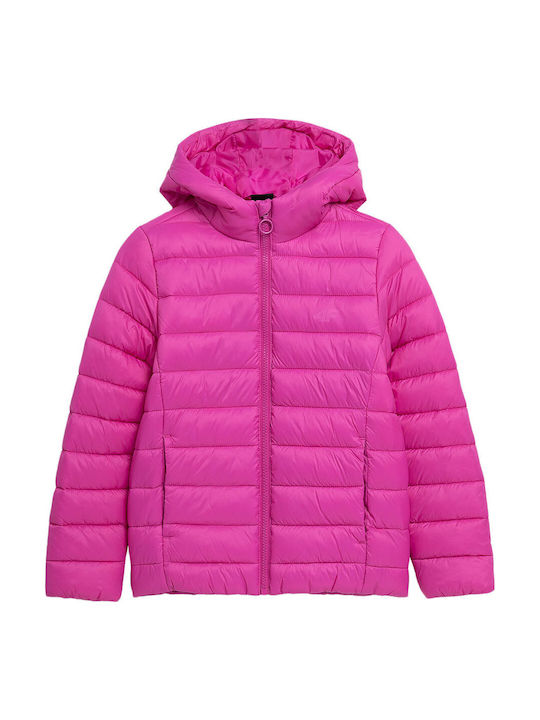 Kinder Steppjacke mit Kapuze Fuchsie