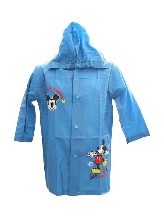 Mickey Mouse Αδιάβροχο Παιδικό Casual Μπουφάν με Κουκούλα Μπλε