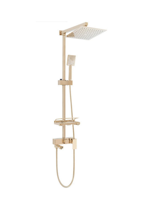 Rea Shower Column with Mixer Gold