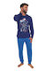 Muydemi Men's Winter Pajamas Set Blue