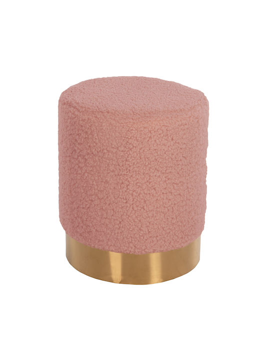 Stool For Living Room Upholstered with Velvet Black - Gold 35x35x43cm