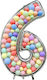 Composition with 101 Balloons Silver Numbers 6 165cm