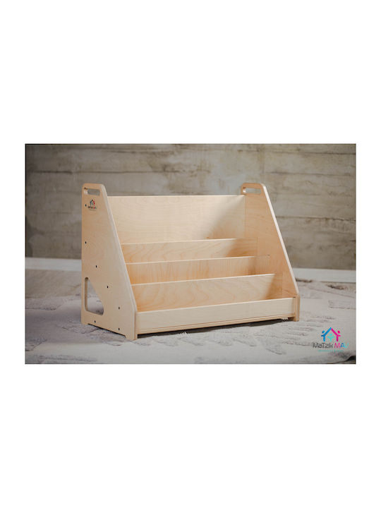 Kids Wooden Bookcase Beige 73x35x50cm