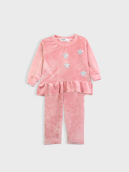 Nek Kids Wear Set pentru copii cu Colanți Magazin online de iarnă 2buc Roz