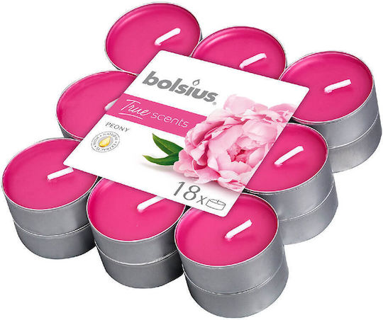 Bolsius Ρεσώ True Scents με Άρωμα Τριαντάφυλλο σε Ροζ Xρώμα (έως 4 Ώρες Καύσης) 18τμχ