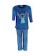 Disney Kinder Schlafanzug Winterlich Fleece Blau Lilo And Stitch