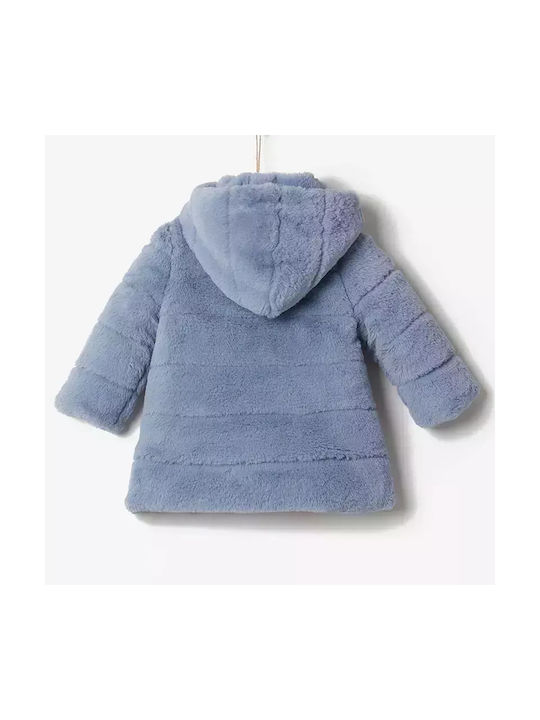 Yell Oh! Kids Fur Coat with Hood Blue