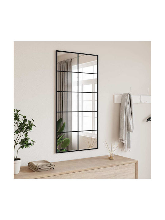 vidaXL Wall Mirror with Black Metallic Frame 100x50cm 1pcs