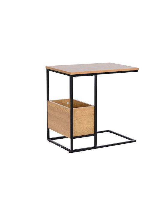 Rectangular Wooden Side Table Black L55xW35xH55cm