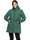 Kurz Damen Puffer Jacke für Winter Grün