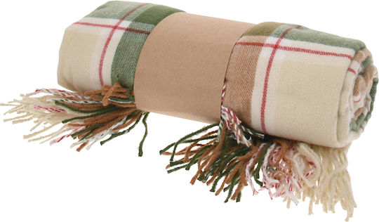 Zaros Armchair Throw 130x160cm Beige/Orange