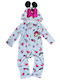Disney Kids' One-piece Pajamas Winter Fleece Light Blue Minnie Mouse