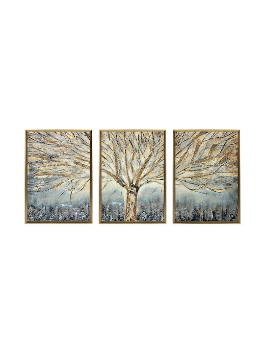 Keskor Τρίπτυχος Πίνακας Ξύλινος 150x70cm