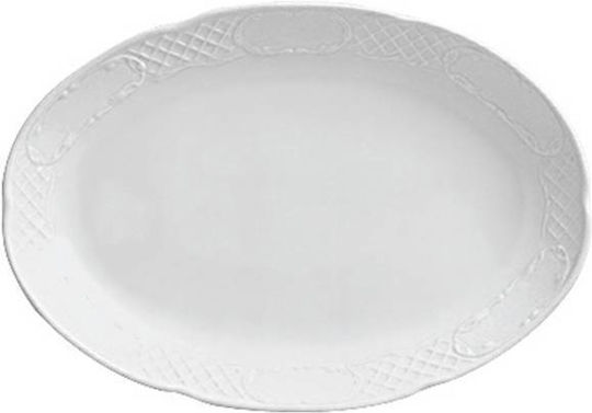Güral Porselen Flora Serving Platter Oval made of Porcelain White 32x23cm