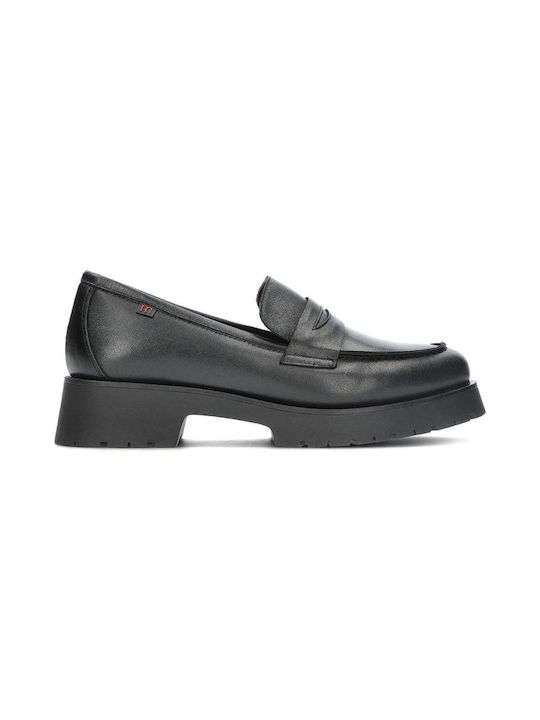 Pepe Menargues Leather Women's Moccasins in Black Color