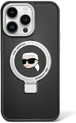 Karl Lagerfeld Karl Head Magsafe Plastic Back Cover Black (iPhone 15 Pro)