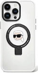 Karl Lagerfeld Karl Head Magsafe Plastic Back Cover White (iPhone 15 Pro Max)