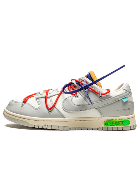 Nike Dunk Low Off-White Lot 23 Ανδρικά Sneakers White / Neutral Grey / Volt Red