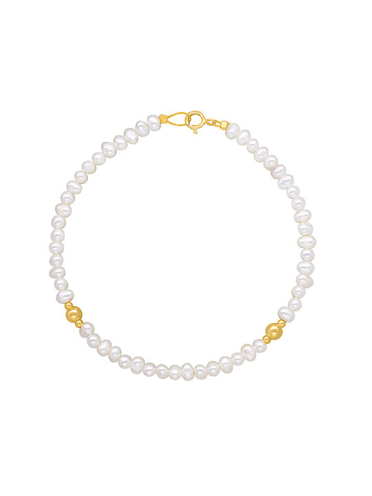 Margaritari Bracelet Set made of Gold 14K with Pearls