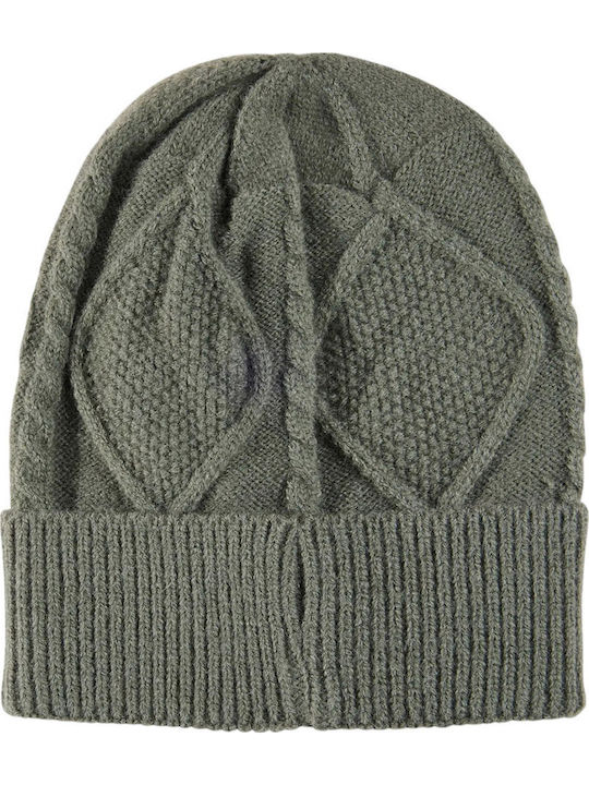 Beanie Γυναικείος Σκούφος Πλεκτός σε Χακί χρώμα