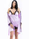 Lafagot Winter Damen Robe mit Pyjama Flieder