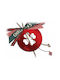 Karma Fashion Lucky Charm Clover Red made of Plexiglass 1pcs