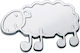 Racesport Stickers 4 x 4cm for Car Door in Silver Color 1pcs
