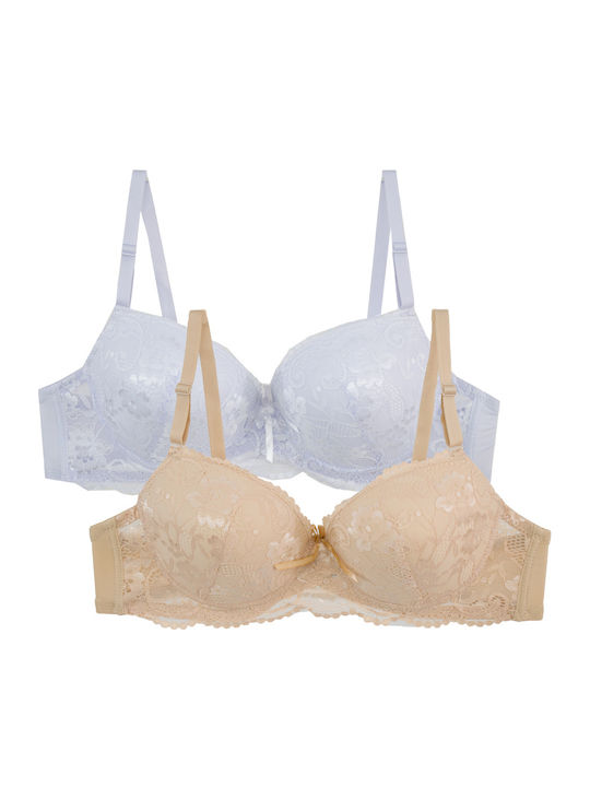 WHITE BEIGE Σουτιέν mit Bügel 2Pack