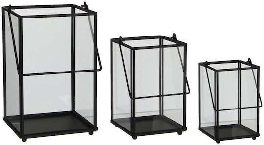 Atmosphera Tabletop Metallic Lantern Black 10.2x9x14cm