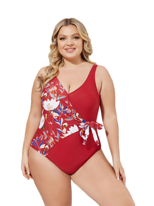 Donna Floral Swimsuit Red