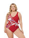 Donna One-Piece Swimsuit Floral Red