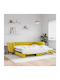 Sofa Bed Single Upholstered with Fabric Yellow with Slats for Mattress 100x200cm