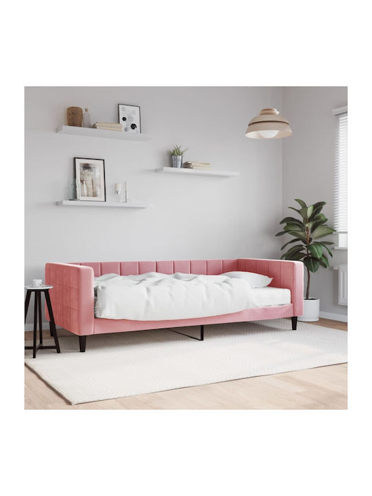 Sofa Bett Einzelbett Mit Stoff bezogen Pink mit...
