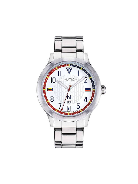 Nautica N83 Watch Battery with Silver Metal Bracelet