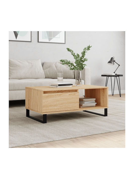 Rectangular Wooden Coffee Table Brown L90xW50xH36.5cm