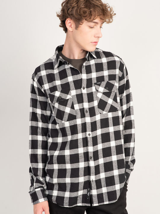 Rebase Flannel Shirt White/black