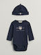 Gant Baby Bodysuit Set Long-Sleeved with Accessories Navy Blue