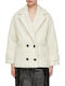 Women's White Coat Teddy with Buttons