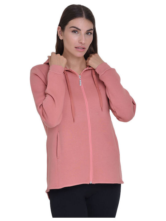 Target Μακριά Fleece Γυναικεία Ζακέτα σε Ροζ Χρώμα