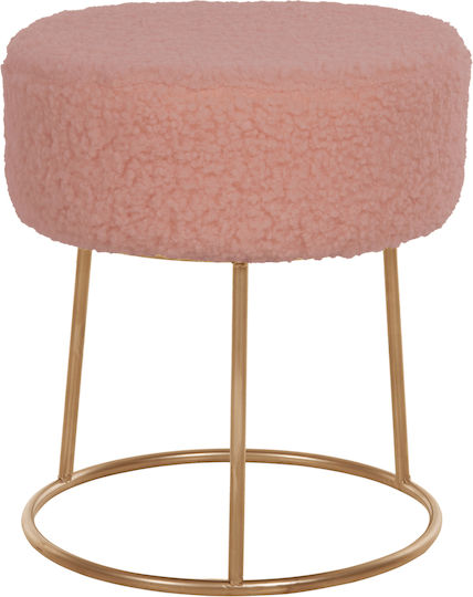 Stool For Living Room Upholstered with Fabric Karlo Pink 35x35x41cm