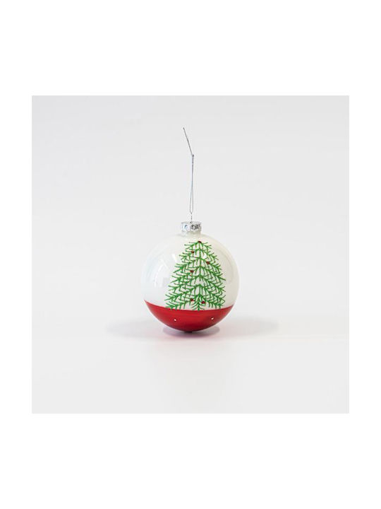 Ornament suspendat Glob De sticlă Alb 10buc Set 4buc