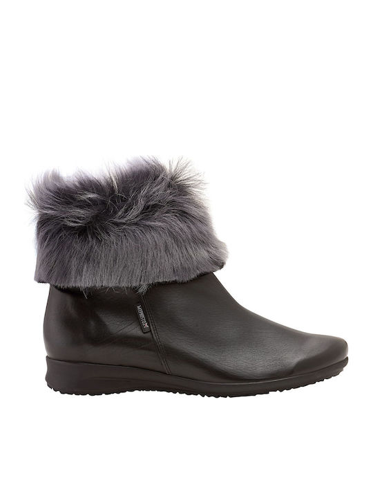 Leder Stiefeletten Damen Schwarz