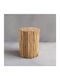 Round Solid Wood Side Table Natural L35xW35xH45cm